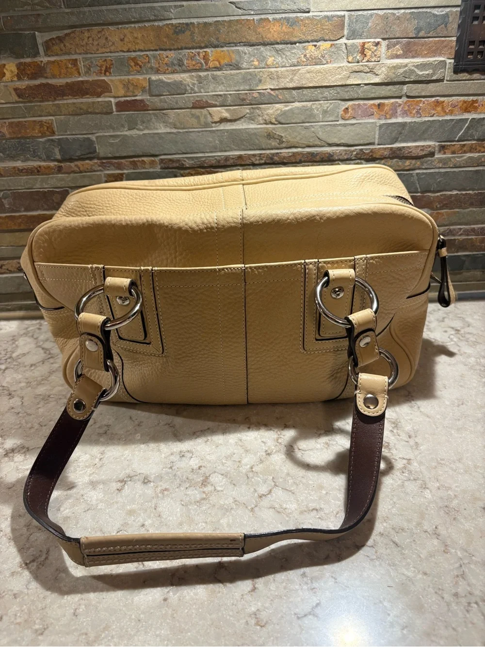 Coach Cream double strap shoulder bag